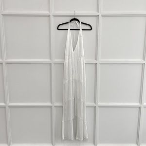 WHITE TASSEL PLUNGE JUMPSUIT